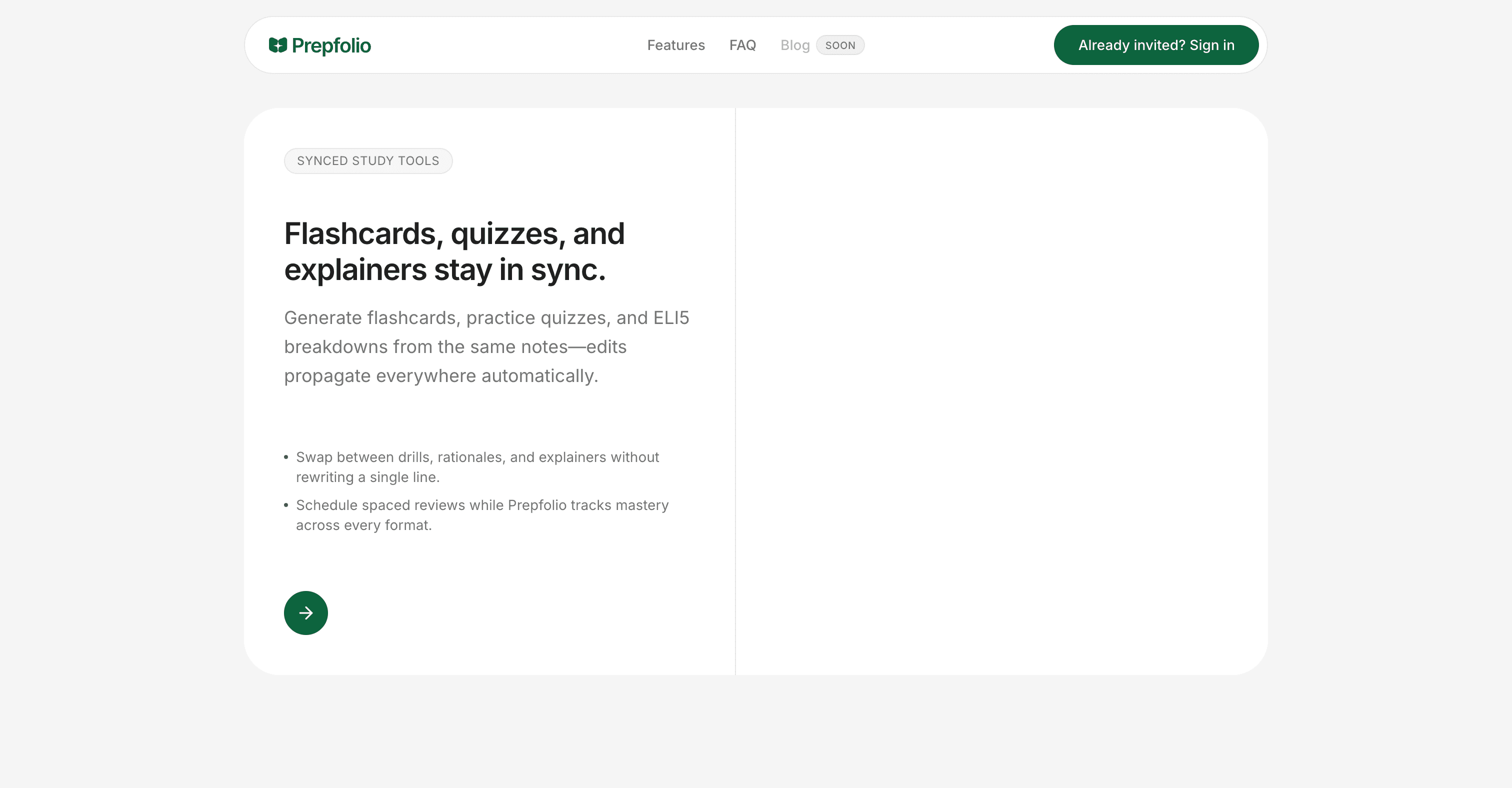Prepfolio screenshot 3